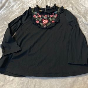 Kate spade embroidered floral blouse